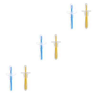 FRCOLOR 6pcs Silicone Toothbrush Boys and Girls Years Umbrella-Shaped Training Brush Safety Guard