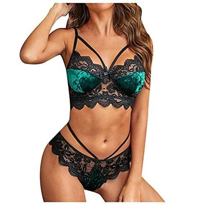 QIUXWJSX Women's Sexy Outfit Naughty Hot Naughty Naughty Nightwear Hot Lace Lingerie Black Feminine Red Sexy Babydoll Panties Pajamas Thong Sexy Outfit lingerie/B/XL