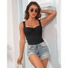 QIUXWJSX Sexy Bodysuit for Women Sleeveless-Sleeveless Thong Fitted Plain One-Piece Jumpsuit lace/A/XXL view 2