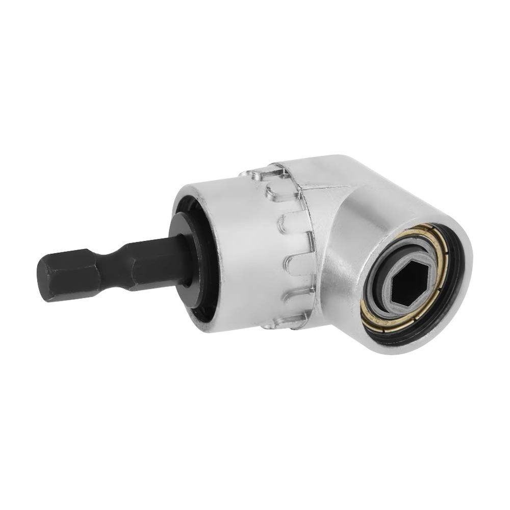 105 Degree Angle Extension Drill Bit Adapter, 1/4in Hex Socket Holder with Locking and Magnetic for Electric Drill