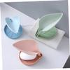 Ciieeo 6pcs Vintage Leaf Shape Soap Box Lid Soap Drainer Dish for Bathroom Kitchen Sink Bathtub view 4