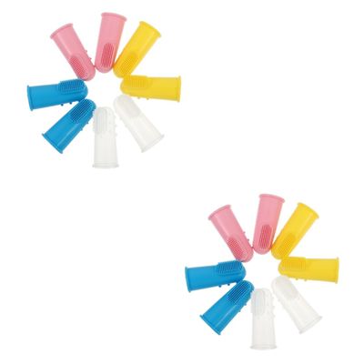 Didiseaon 8pcs Silicone Finger Toothbrush for Boy Girl and Boy Girl Clean Teeth Effectively and Friendly Design Random Color