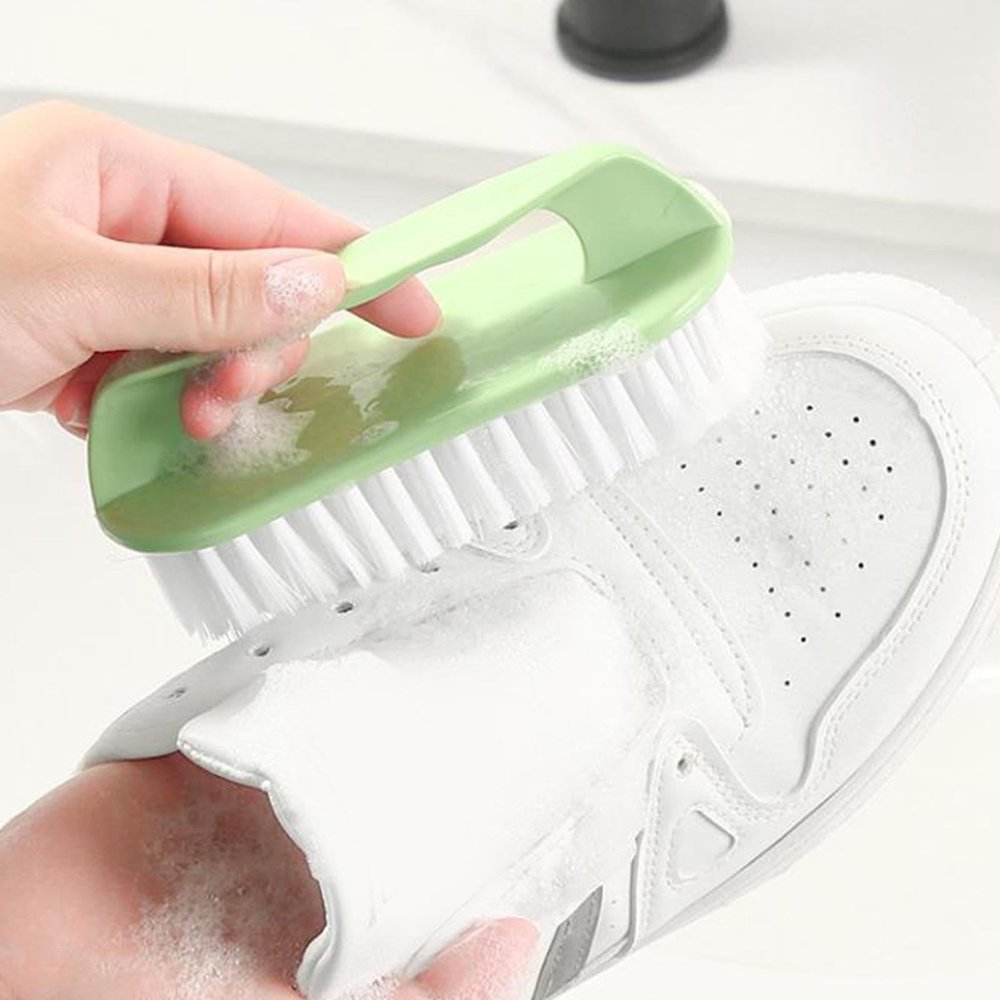 Laundry Brush, Soft Bristle Shoe Brush Plastic for Dorms (Green)