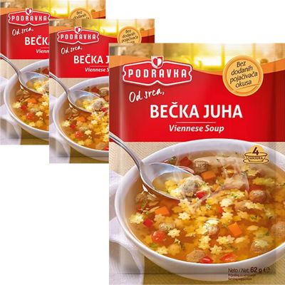 Podravka Viennese Soup without Additives 62 Gram x 3 Pieces
