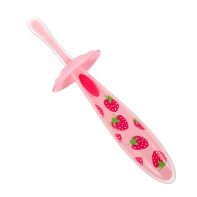 Didiseaon Silicone Baby Toothbrush U-Shaped Tooth Cleaner Portable Infant Oral Brush Strawberry Color Household Toddler Teeth Care for Babies