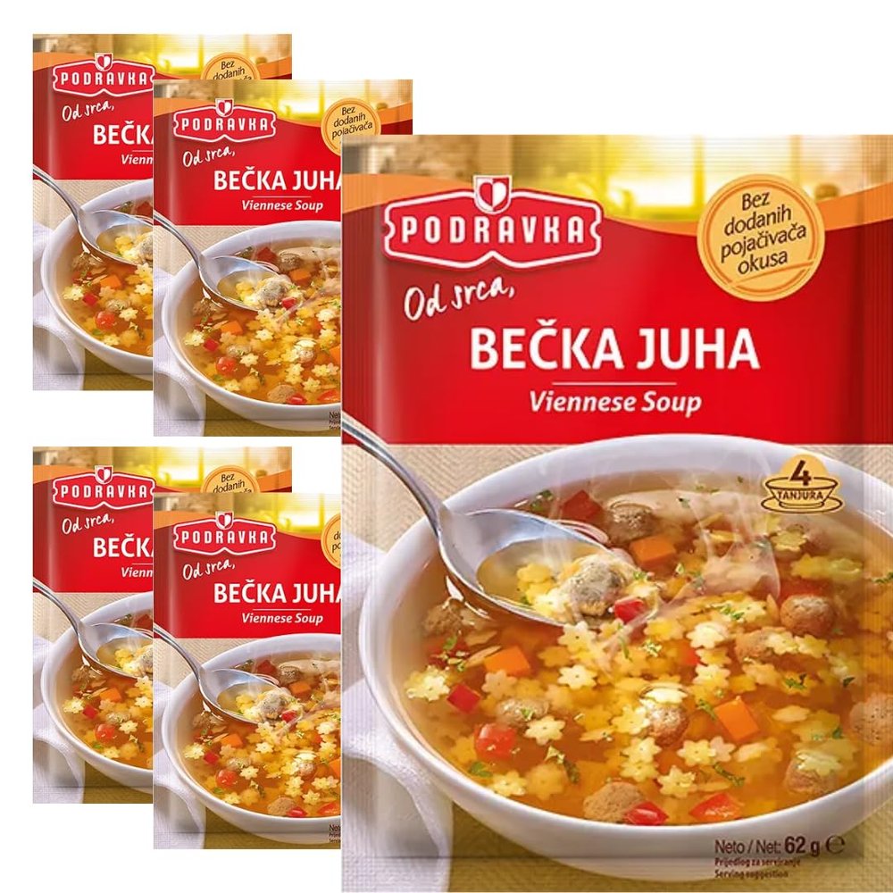 Podravka Viennese Soup without Additives 62 Gram x 5 Pieces