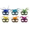 Power Escorts Luxury Venetian Mask Green WIth Big Feather view 4