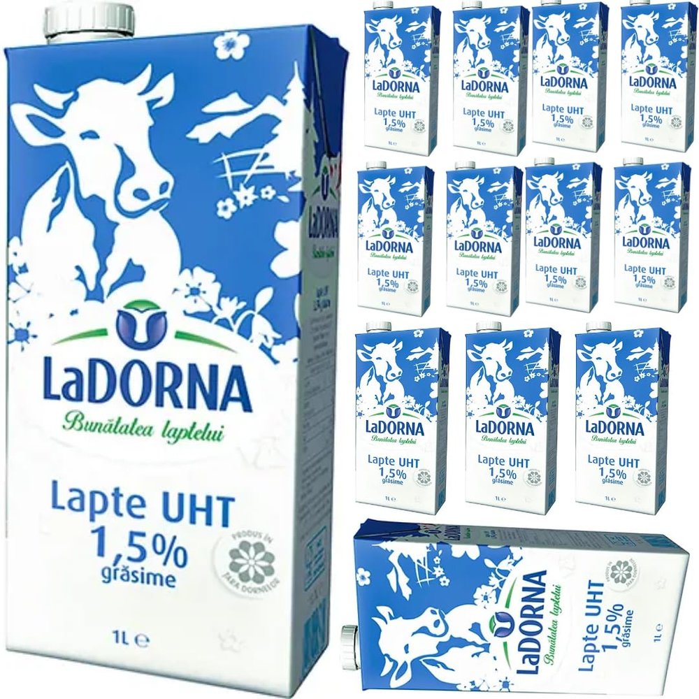 La Dorna Milk%1,5 Fat Milk 1000 Mililiter x 12 Boxes