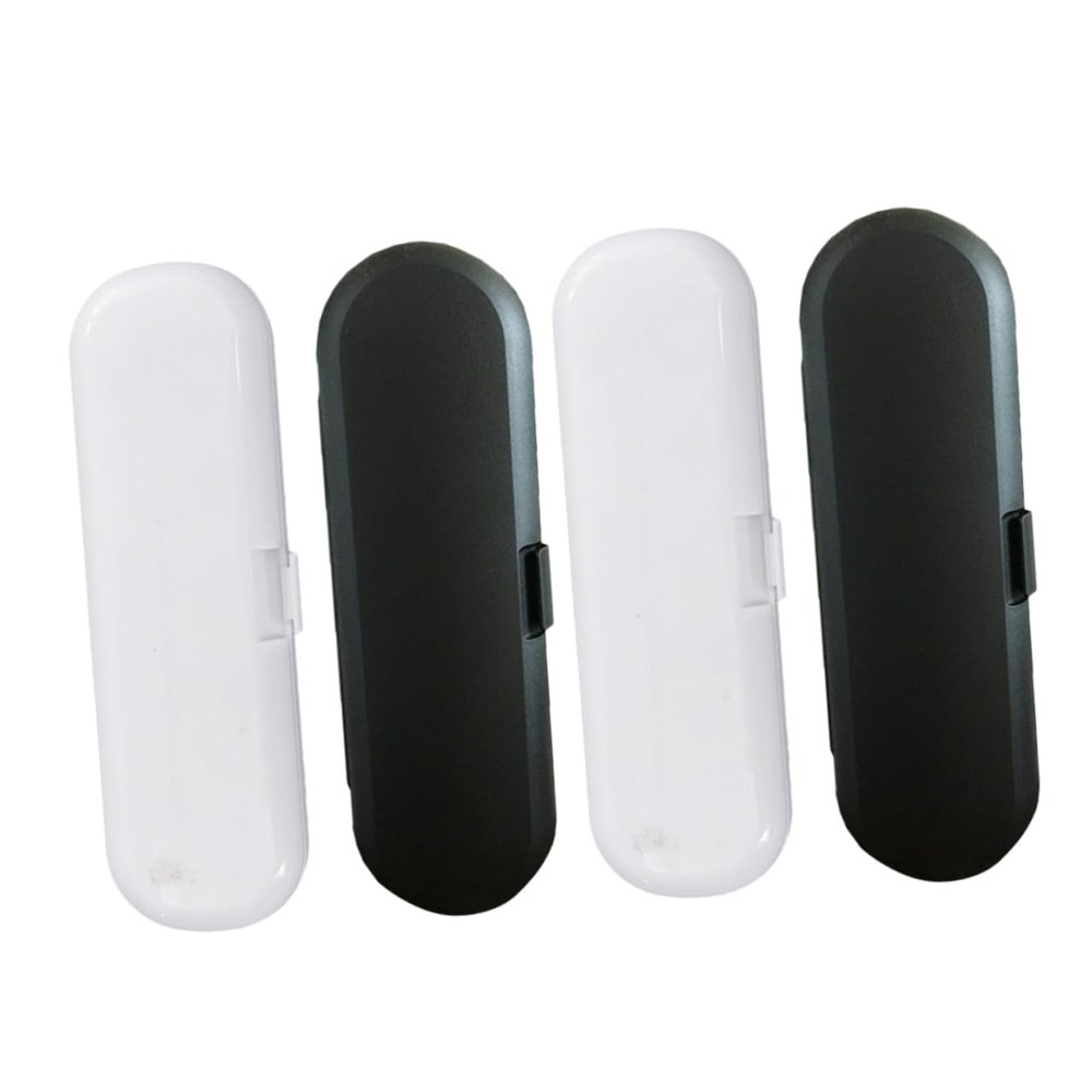 minkissy 4pcs Sturdy Compact Electric Toothbrush Case Travel Toothbrush Holder Separate Brush Heads for Boys and Girls Adults