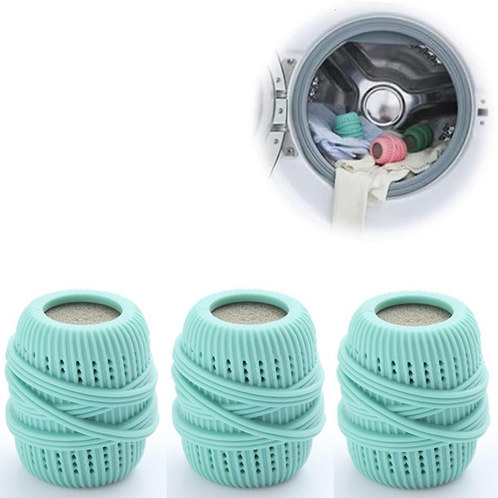 3PCS Dosing Ball for Liquid Detergent, Creative Fabric Softener Dispenser Laundry Balls, Laundry Balls for Hair and Stain Removal (C)