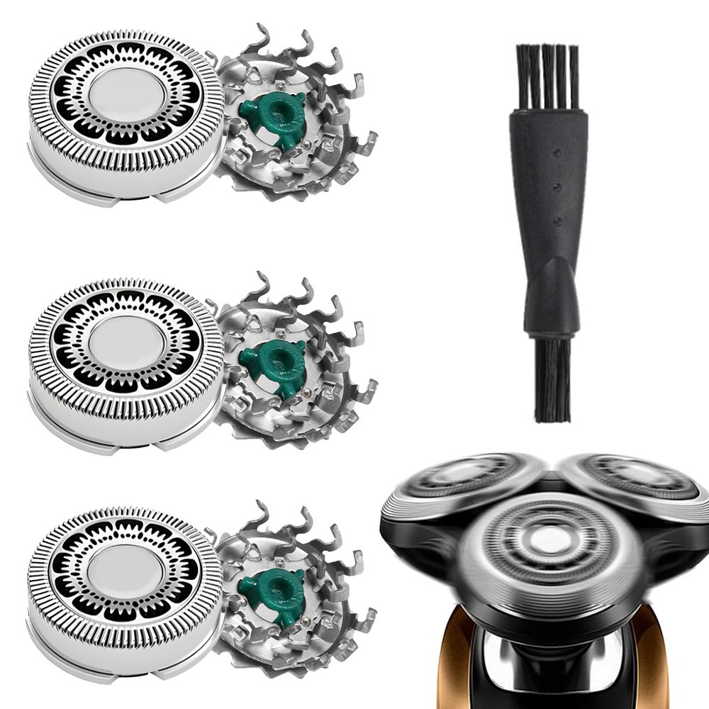3 Pack SH90/72 Replacement Heads Compatible with Philips, Series 9000 Shaver Heads Replacement with Cleaning Brush, Wet Dry Shaver Accessories Compatible with Philips Series 8000(S8xxx)/SW97xx