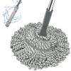 Kickleen Self Wringing Mop - Easy Squeeze Twist Mop with 52.5 Inch Long Handle, Heavy Duty for Hardwood, Tile, Vinyl & Laminate Floors (Gray) view 1