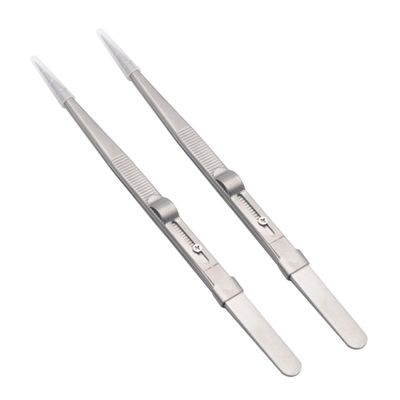 SOESFOUFU 2pcs Professional Steel Pointed Tweezers Set for Jewelry Making Splinter Removal DIY Manicure Multipurpose