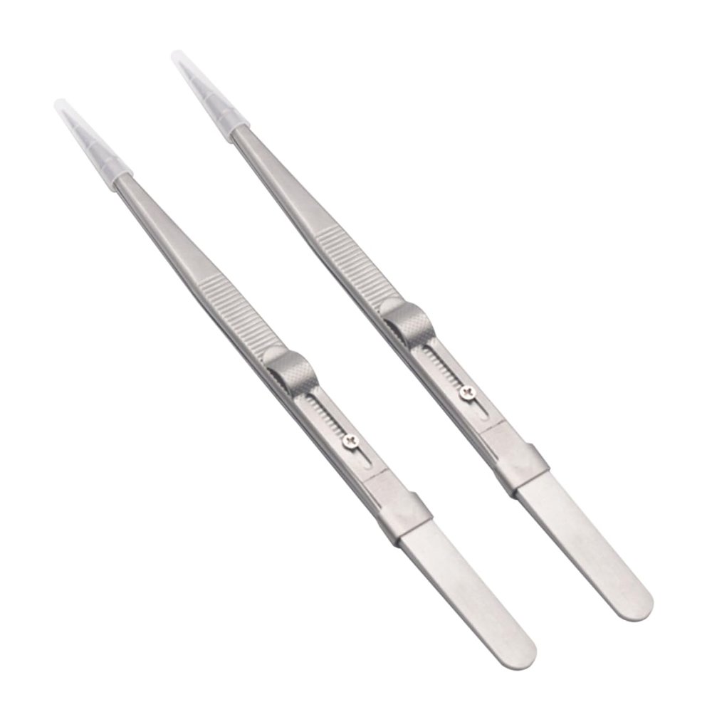 SOESFOUFU 2pcs Professional Steel Pointed Tweezers Set for Jewelry Making Splinter Removal DIY Manicure Multipurpose
