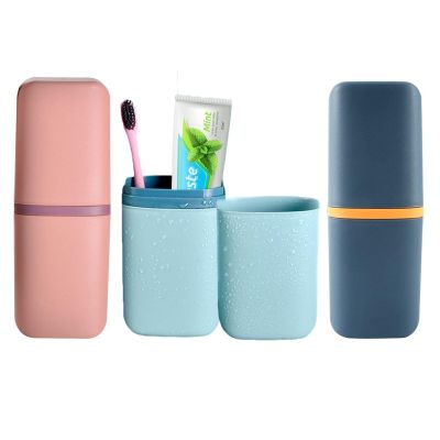 Abbdbd 3 Pack Travel Toothbrush Case Portable Toothbrush Holder Case Dustproof Toothbrush Cup Set for Travel Camping Business Trip