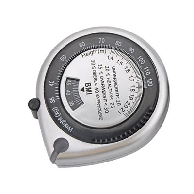 WOFASHPURET Portable BMI Measuring Tape 1.5M Length Retractable Waist Calculator PVC ABS Material Scale Silver