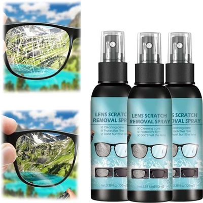 2024 New Lens Mark Remover, Lens Mark Remover Spray, Glasses Cleaning Spray, Suitable for Glasses, Sunglasses, Camera Lenses