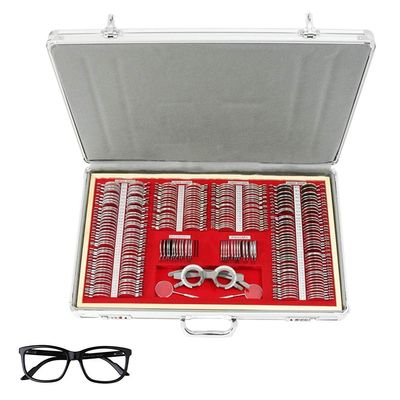 CHRISK 266 Pcs Optical Trial Lens Set Optometry Kit, Metal Rim Case Kit Set Trial Frame Optometry Optician Test, Optometry Optical Instrument