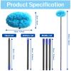 Ceiling Fan Cleaner Duster, 210cm Fan Cleaner Duster High Ceiling, Microfiber Reusable Ceiling Fan Blade Cleaner with Extension Pole for Cleaning Wall Bookshelves Furniture Door Window Top, Blue view 4