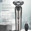 Longcang mold Men's Electric Razor, 4-in-1 Razor, Wet and Dry with Beard Trimmer, Rotation Head, Razor for Men, Hair Trimmer, Nose Trimmer, Face Brush, LED Display view 3