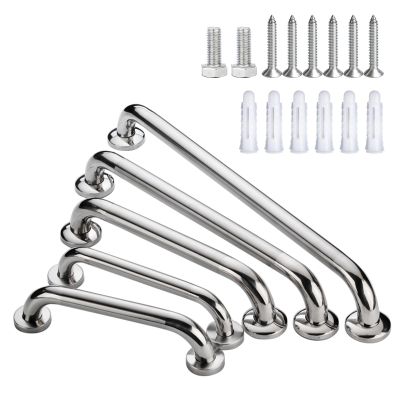 Grab Handle Sturdy SUS304 Stainless Steel Shower Safety Handle Bath Grab Bar for Bathroom,Kitchen,Bathtub,Stairway Handrail,Toilet, Come with Mounted Scre(Size:30cm/11.8in,Color:Diameter 2.5cm/0.98in)