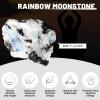 1.1lb Bulk Raw White Rainbow Moonlight Stone Rough Crystal-Natural Raw Stones Crystal for Tumbling, Cabbing, Fountain Rocks, Decoration,Polishing, Wire Wrapping, Wicca & Reiki Crystal Healing view 2