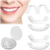 Frenzify 2 Sets Clip in Veneers Teeth Fake Teeth Dentures Upper And Lower Temporary Teeth Braces Snap on Instant Perfect Smile Veneer for Man And Women, with Tweezers view 1