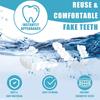 Frenzify 2 Sets Clip in Veneers Teeth Fake Teeth Dentures Upper And Lower Temporary Teeth Braces Snap on Instant Perfect Smile Veneer for Man And Women, with Tweezers view 4