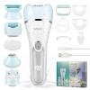 Epilator for Women, 6 in 1 Hair Removal with LED Light, 2 Speeds, Rechargeable & Cordless Razor, Wet and Dry Shaver, Exfoliator, IPX7 Waterproof Electric Hair Remover for Face Legs Arms Armpit Bikini view 1