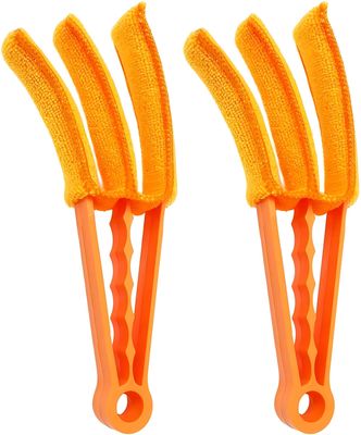 2Pcs Venetian Blind Cleaner Duster Brush Set,Blind Cleaner Tools for Vertical Window Shutters Air Conditioner Dust Ceiling Fans Car Vents and Jalousie Dust Collector (Yellow)