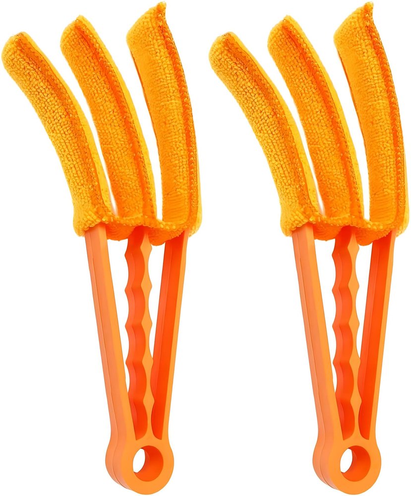 2Pcs Venetian Blind Cleaner Duster Brush Set,Blind Cleaner Tools for Vertical Window Shutters Air Conditioner Dust Ceiling Fans Car Vents and Jalousie Dust Collector (Yellow)