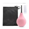 SKHAOVS 225 ML Enema Bulb Douche Comfortable Silicone Enema Kit for Men Women, Reusable Douche Kit with 2 X Reusable Silicone Slim Nozzle and 1 X Cleaning Brush, Rubber Washing Cleaning Kit (Pink) view 1