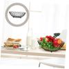 Cake plate-2pcs Iron Fruit Plate Wedding Decorations Storage Shelf Ornament Serving Tray Dessert Storage Holder Metal Storage Basket Iron Display Tray Dried Fruit Tray Food Storage Tray Candy view 4