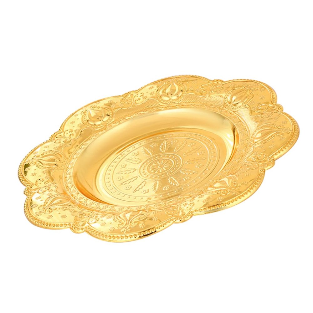 Cake plate-European Style Fruit Plate Cake Decorations Fruit Snack Server Desktop Food Container Dry Nut Platter Fruit Display Tray Fruit Display Candy Tray Zinc Alloy Multifunction Dessert