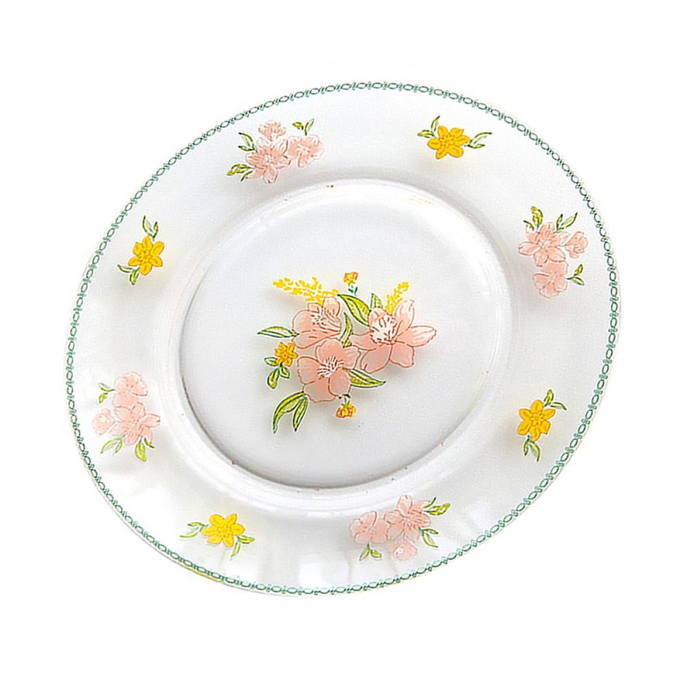 Cake plate-3 Pcs Flower Glass Dish Party Candy Dish Salad Plate Clear Dessert Plates Snack Tray Glass Tray Jewelry Dish Tray Food Server Display Plate Flower-Pattern Plate Cake Fruit Dish ( Color : Pi