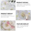 Cake plate-3 Pcs Flower Glass Dish Party Candy Dish Salad Plate Clear Dessert Plates Snack Tray Glass Tray Jewelry Dish Tray Food Server Display Plate Flower-Pattern Plate Cake Fruit Dish ( Color : Pi view 2