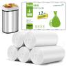 1.2 Gallon Small Biodegradable Trash-Bag Mini-Garbage-Bags - White Compostable 200 Count Unscented Little Kitchen 5l Can For Wastebasket Liners Thick Stron Car Acqkunlo view 1