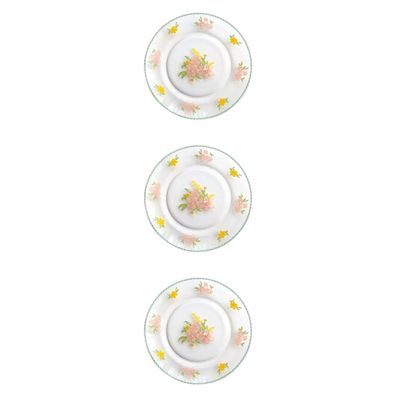 Cake plate-3 Pcs Flower Glass Dish Party Candy Dish Salad Plate Clear Dessert Plates Snack Tray Glass Tray Jewelry Dish Tray Food Server Display Plate Flower-Pattern Plate Cake Fruit Dish ( Color : Pi