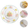 Cake plate-3 Pcs Flower Glass Dish Party Candy Dish Salad Plate Clear Dessert Plates Snack Tray Glass Tray Jewelry Dish Tray Food Server Display Plate Flower-Pattern Plate Cake Fruit Dish ( Color : Pi view 2