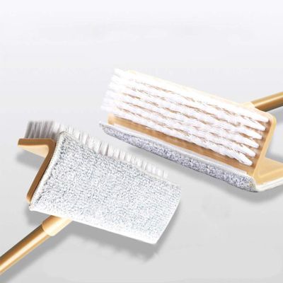 2-in-1 Floor Cleaning Set: Spinning Mop and Bucket Combo with Long Handle and Sturdy Bristle Scrubber vision