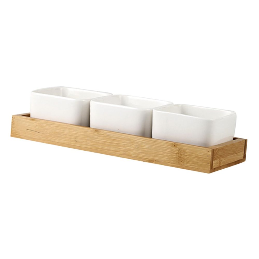 Cake Plate-Ceramic Serving Bowls Wedding Candy Bowl 1 Set Ceramic Snack Plate Dried Fruit Plate Wood Condiment Fruit Serving Platter Snack Display Bowl