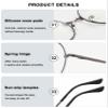 ABETOS Round Metal Reading Glasses Blue Light Blocking Men Women Retro Eyeglasses Slim Circle Frame Readers Eyewear for Computer Working/Gaming/Reading, Grey 1.0 view 4