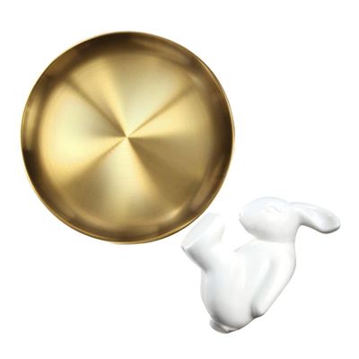 Cake plate-Rabbit Storage Tray Jewelry Display Holder Cupcake Stand Easter Decorations Serving Plate Candy Dish Dinning Table Decor Dining Table Decor Key Tray Bread Pan Ceramics Multipurpose ( Color