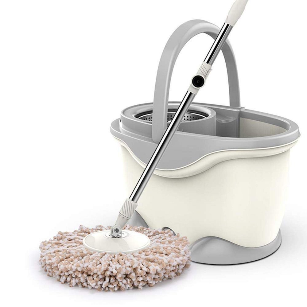 360 Stainless Steel Spin Mop and Bucket Set - Effortlessly Clean and Remove Dirt from Floors vision