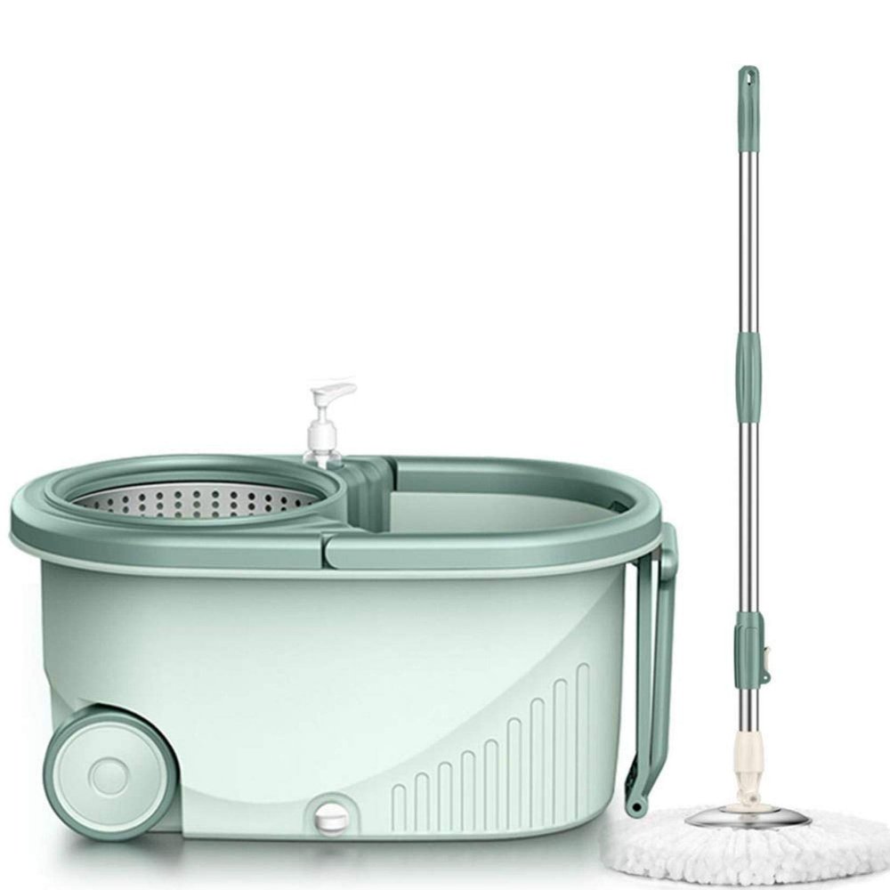 360 Green Hand-washing Mop Bucket Set with 6 Heads for Efficient Home Cleaning vision