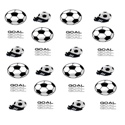 24 x PRECUT Edible Football Cake, Cupcake Toppers/Fairy Cake Premium Wafer Card Cake Decoration Soccer Shoe, Goal, Football Round 4cm Football Party