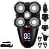 Electric Razor for Men, 5 in 1 Electric Razor for Men Bald Head Shaver LED Display Nose Hair Beard Trimmer Clippers Facial Cleansing Brush USB Rechargeable view 1