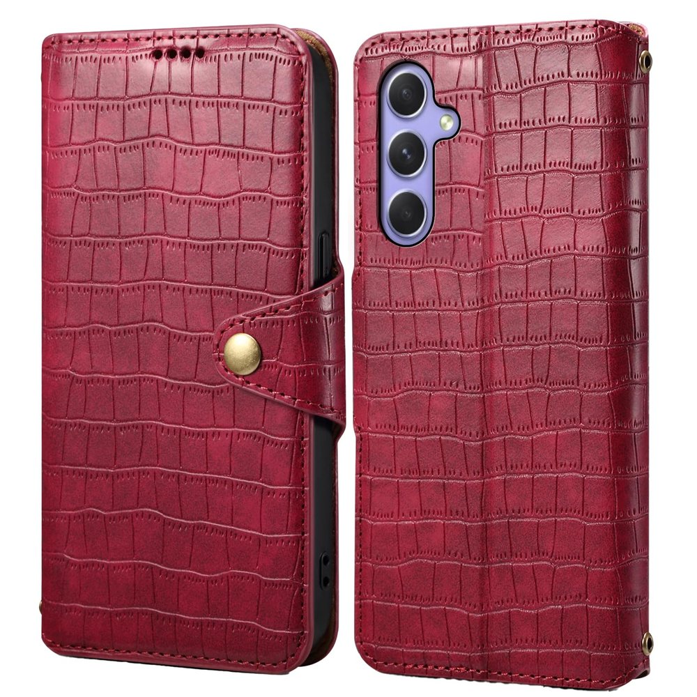 Crocodile pattern mobile phone case suitable for iPhone 15, leather protective cover [anti-fall] [anti-scratch] shockproof card slot coin purse mobile phone case Rose