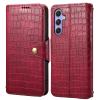 Crocodile pattern mobile phone case suitable for iPhone 15, leather protective cover [anti-fall] [anti-scratch] shockproof card slot coin purse mobile phone case Rose view 1