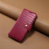 Crocodile pattern mobile phone case suitable for iPhone 15, leather protective cover [anti-fall] [anti-scratch] shockproof card slot coin purse mobile phone case Rose view 2